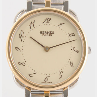 HERMES エルメス時計コピー アルソー AR4.520.430/4126 YGコンビ アイボリー ボーイズ